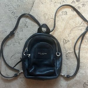 Marc Jacobs Black Leather Convertible Mini Backpack Crossbody